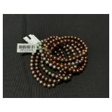 Belle de Mer 7-Pc. Set Dyed Chocolate Cultured Freshwater Baroque Pearl (6-7mm) Stretch Bracelets