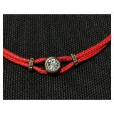 MCYS Red Cord Bracelet with Diamond .16 CTTW DIA and Gold Accents Adjustable Bracelet