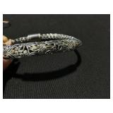 Bali Filigree Chain Bracelet Size: M/7.5" 925 Sterling Silver and Solid 18K Gold Accents Made In Bali