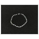 Givenchy Silver Tone Crystal Tennis Flex Bracelet 7" (Slightly Tarnished)
