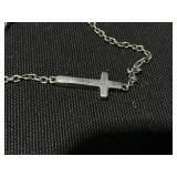 Samuel B SILVER 7" SIDEWAYS CROSTERLING SILVER BRACELET