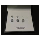 GIANI BERNINI Cubic Zirconia Sterling Silver Stud Earring Set (Missing 1 Earring & 1 Set)
