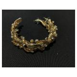 I.N.C. International Concepts Gold-Tone Large Crystal & Snake Chain-Wrapped C-Hoop Earrings, 2.75"