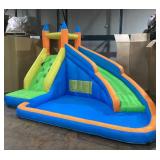Doctor Dolphin Inflatable Water Slide,Giant Water Slides for Kids Backyard with Climbing Wall Plash Pool, Water Bounce House with Slide, Inflatable Water Park (Slightly Used, Missing Air Blower, Carry