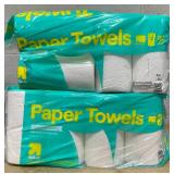 LOT OF 2 up&up Make-A-Size Paper Towels - 150 sheets - 12 Rolls Per Pack