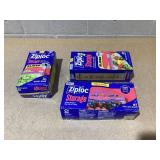 LOT OF 3 Ziploc Storage Bags (2 Sliders: Gallon 68 Count & Quart 76 Count, Stay Open Design: Gallon 81 Count)