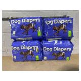 LOT OF 4 up&up Dog Diapers - 18ct Per Pack - Medium 19"-28", Waist 35-70 Lb.