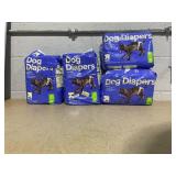LOT OF 4 up&up Dog Diapers - 18ct Per Pack - Medium 19"-28", Waist 35-70 Lb.