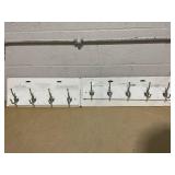 LOT OF 2 Threshold Rail Nickel Hooks Ivory - Wall Mounted Decorative Hook Rack, Matte Silver, No Assembly Required (4 Hooks & 5 Hooks)