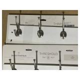 LOT OF 2 Threshold Rail Nickel Hooks Ivory - Wall Mounted Decorative Hook Rack, Matte Silver, No Assembly Required (4 Hooks & 5 Hooks)