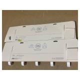 LOT OF 2 Brightroom Mixed Material 5 Hooks Rail Matte White - Wall Mounted Decorative Hook Rack, Steel & Rubberwood, 22.5" Length