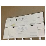 LOT OF 2 Brightroom Mixed Material 5 Hooks Rail Matte White - Wall Mounted Decorative Hook Rack, Steel & Rubberwood, 22.5" Length