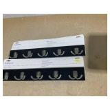 LOT OF 2 Brightroom Modern Octopus 5 Hooks Rail Nickel/Black - Wall Mounted Decorative Hook Racks