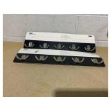 LOT OF 2 Brightroom Modern Octopus 5 Hooks Rail Nickel/Black - Wall Mounted Decorative Hook Racks