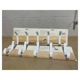 LOT OF 2 Brightroom Mixed Material 5 Hooks Rail Matte White - Wall Mounted Decorative Hook Rack, Steel & Rubberwood, 22.5" Length