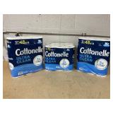 LOT OF 3 Cottonelle Ultra-Clean Toilet Tissue (2 Packs Of 12 Rolls & 1 Pack Of 18 Rolls)