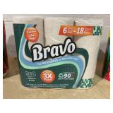 LOT OF 3 Brawny (2) 6 Pack Paper Towels & Bravo Recycled Fiber Paper Towels (1) 6 Pack
