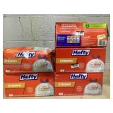 LOT OF 5 Hefty Trash Bags (13 Gal, 60 Count Per Pack)
