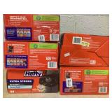 LOT OF 5 Hefty Trash Bags (13 Gal/ 50 & 60 Count, 30 Gal/34 Count, 42 Gal/ 14 Count)