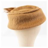 Massmann Hamburg Brown Felt Hat with Feather - Vintage Hamburg Label