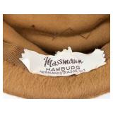 Massmann Hamburg Brown Felt Hat with Feather - Vintage Hamburg Label