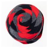 Clover Lane Hat - EU Union Made Red/Black Gray Fuzzy Pattern with Black Ribbon