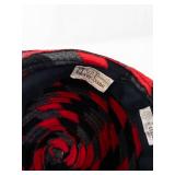 Clover Lane Hat - EU Union Made Red/Black Gray Fuzzy Pattern with Black Ribbon