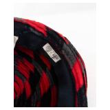 Clover Lane Hat - EU Union Made Red/Black Gray Fuzzy Pattern with Black Ribbon