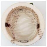 Harold Minneapolis Ivory Cloche Hat with Green Velvet Ribbon & Veil