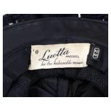 Luetta Model - Black Satin Hat with Frilled Edge - Size 22