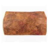 Manicure Set - Vintage Brown Leather Roll with Orange-Handled Tools