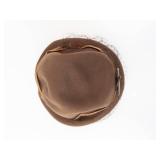 Brown Felt Fedora Hat - Leather Band Vintage Style