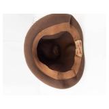 Brown Felt Fedora Hat - Leather Band Vintage Style