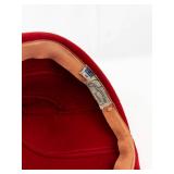 Vintage Evelyn Varon Model Red Felt Hat with Tall Crown - Size 22