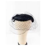 Fascinator Headpiece - Don Marshall for Field Schlick, Inc. Black Net Veil