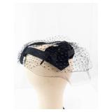 Fascinator Headpiece - Don Marshall for Field Schlick, Inc. Black Net Veil