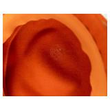 Union Made Orange Felt Cloche Hat with Satin Bow - Women