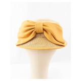 Marie Straw Sun Hat - Mustard Yellow with Bow