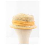 Marie Straw Sun Hat - Mustard Yellow with Bow