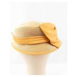Marie Straw Sun Hat - Mustard Yellow with Bow