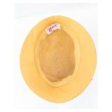 Marie Straw Sun Hat - Mustard Yellow with Bow