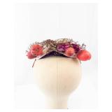 Chanda for Harold Fascinator Headpiece - Pink Berry Netting