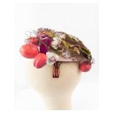 Chanda for Harold Fascinator Headpiece - Pink Berry Netting