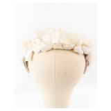 Union Made Fascinator Headband - Cream Ivory Floral with Netting
