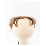 Brown Floral Fascinator Headpiece With Net Veil