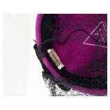 Liz Claiborne Magenta Felt Fascinator Hat with Veil & Black Feather Plume