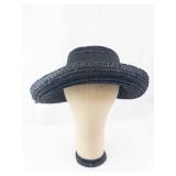 Union Made Hat - Black Woven Straw Sun Hat with Ribbon Bow