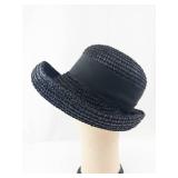 Union Made Hat - Black Woven Straw Sun Hat with Ribbon Bow