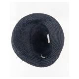 Union Made Hat - Black Woven Straw Sun Hat with Ribbon Bow
