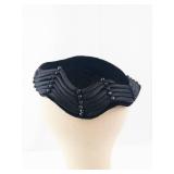 Black Satin Beaded Headband Fascinator